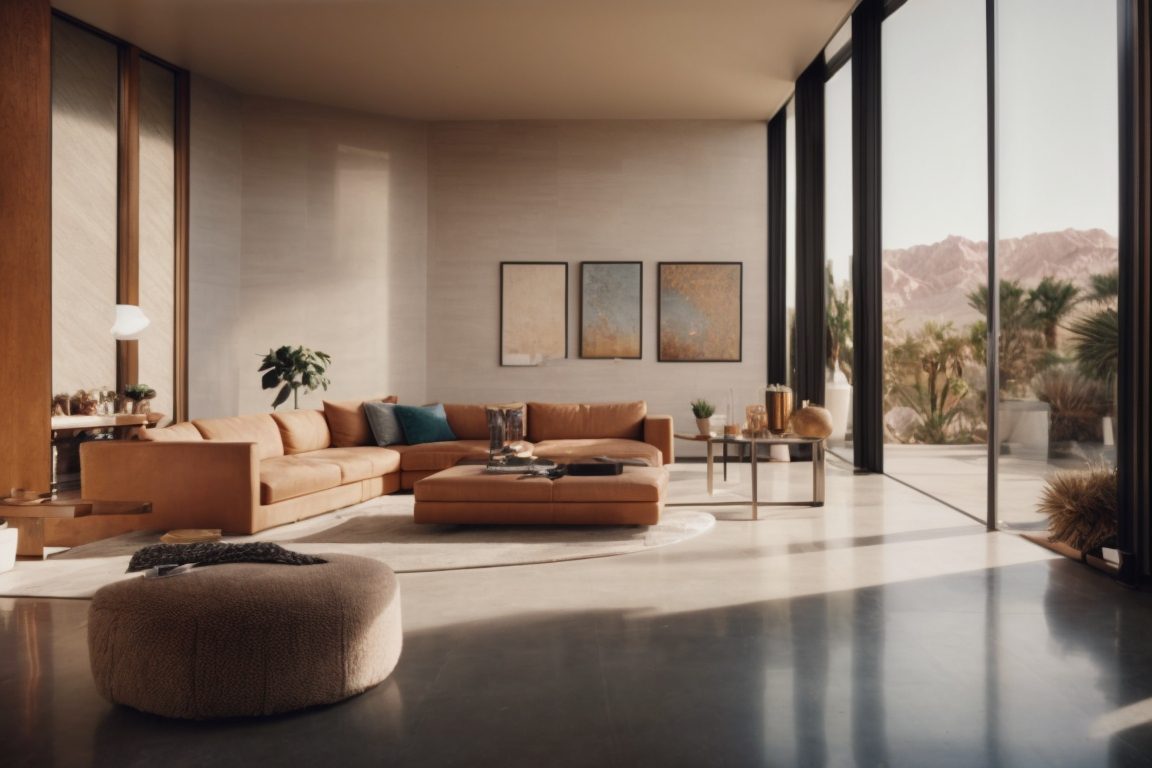 Las Vegas home interior with opaque windows