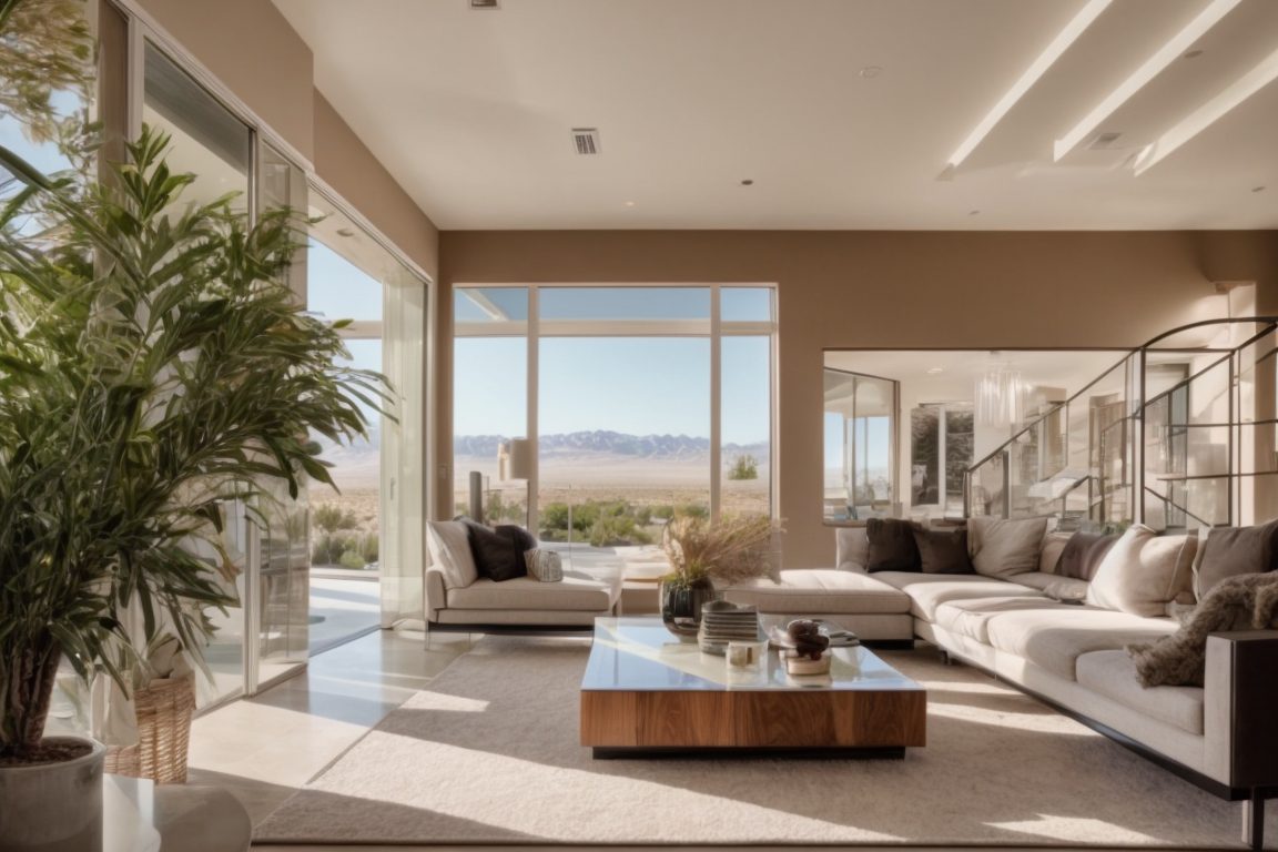 Las Vegas home interior with glare reduction window film installed