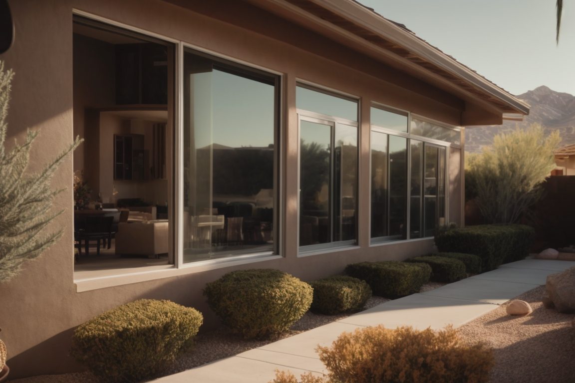 Las Vegas home with tinted windows reducing glare and heat