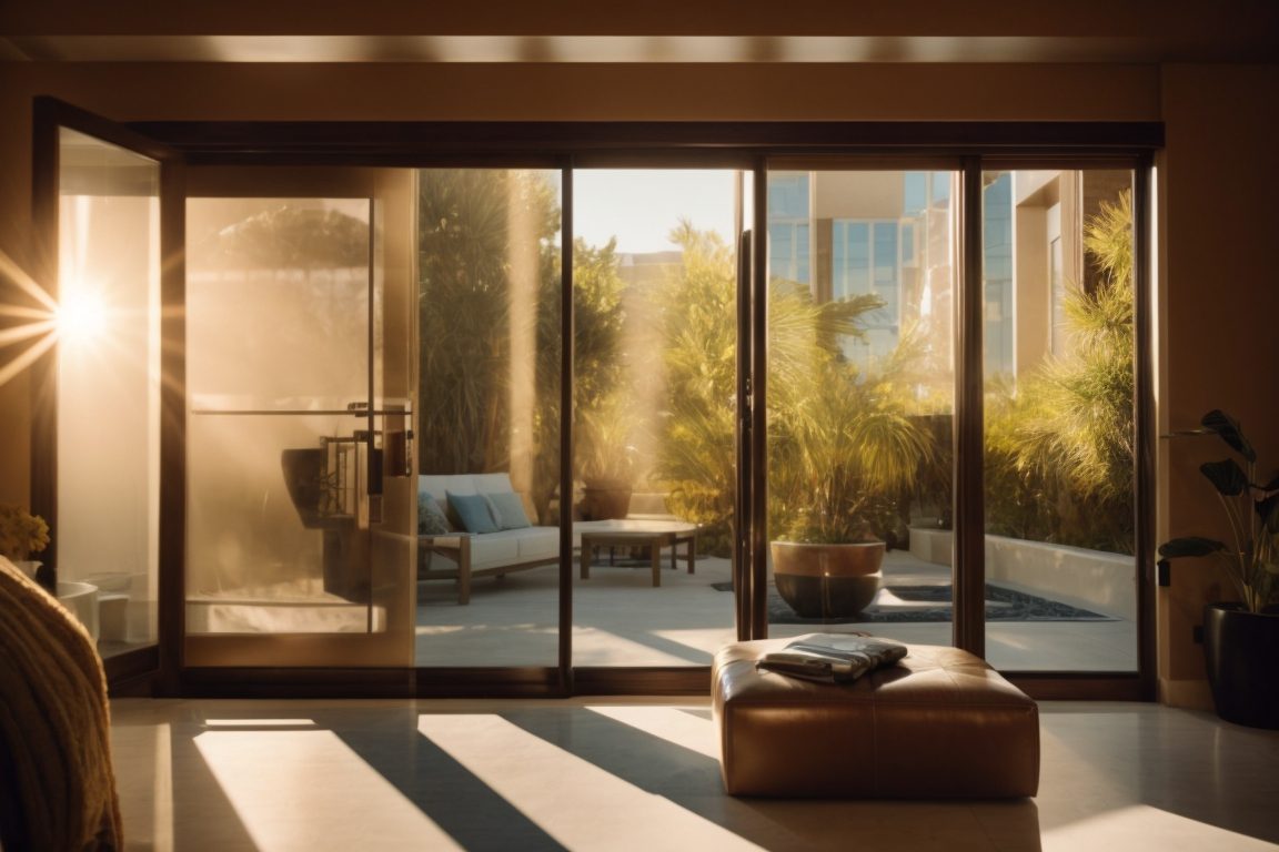 Las Vegas home interior with sun shining through window films