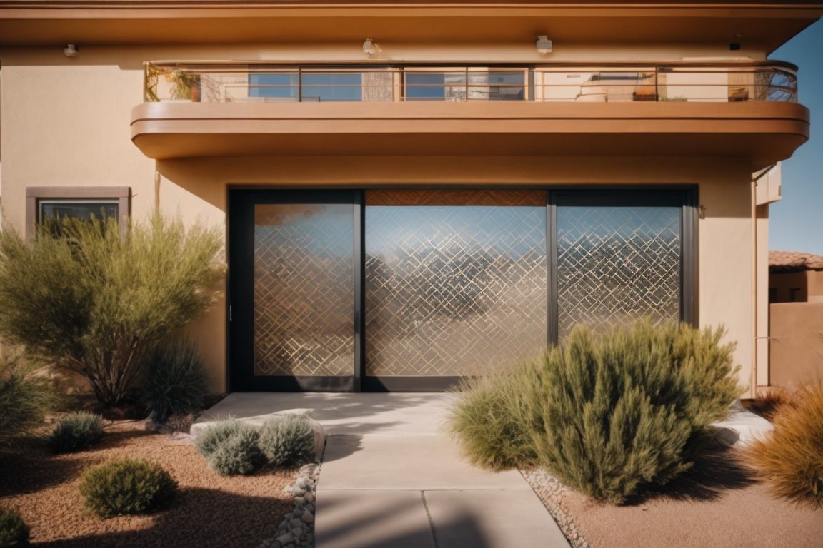 Las Vegas home with decorative window film patterns