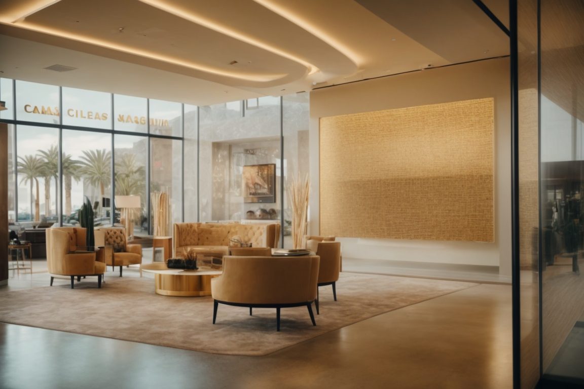 Las Vegas boutique interior with opaque, textured window film