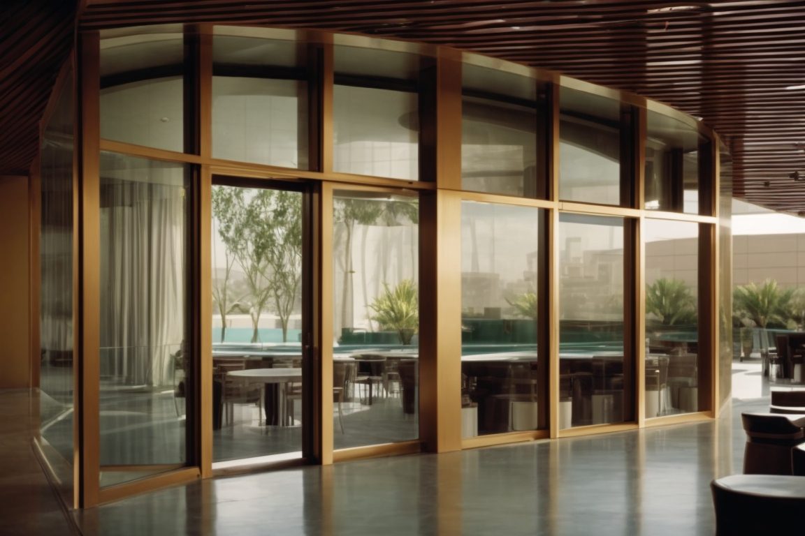 Las Vegas hospitality venue with opaque decorative window films