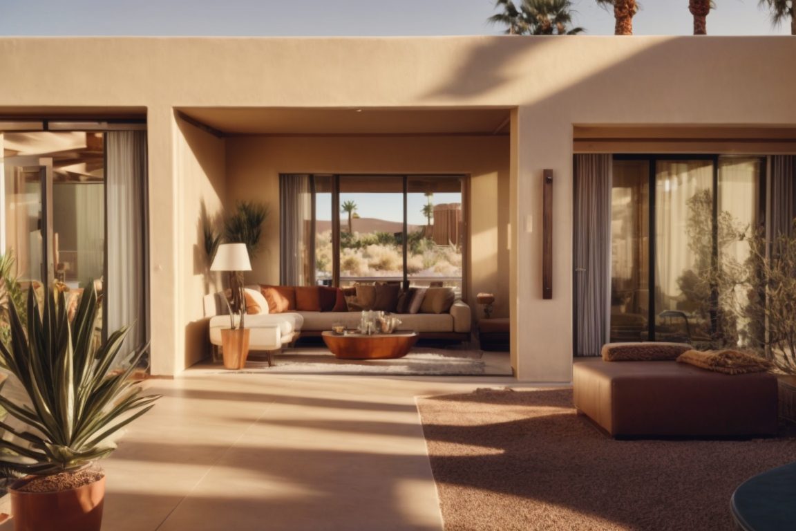 Interior of a Las Vegas home showing sunlit room with opaque windows