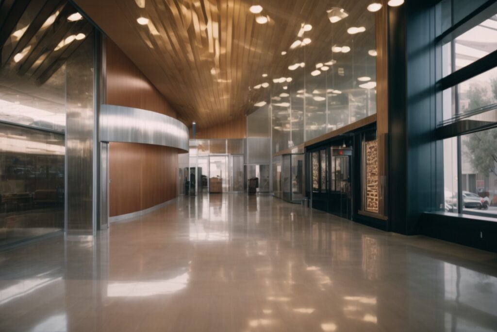 Las Vegas commercial space with custom decorative window film