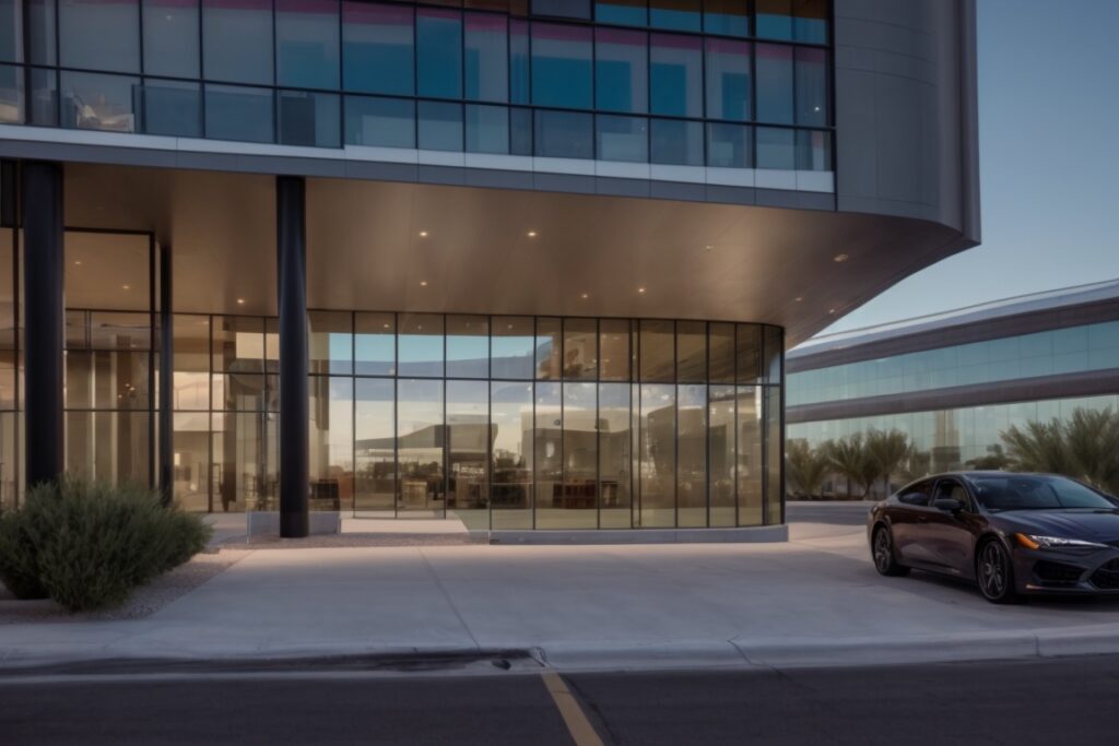 Las Vegas office with energy-efficient window film, reduced glare and heat