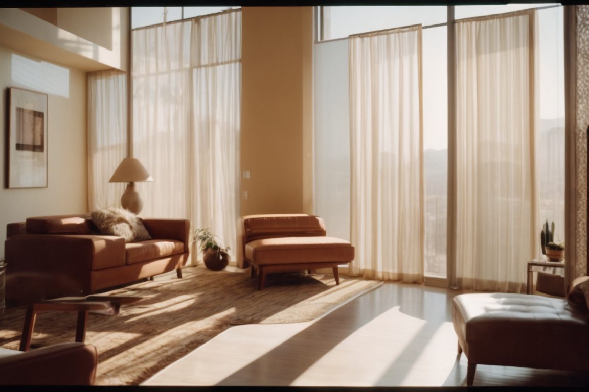 Las Vegas home with fading window film and sun-damaged furniture