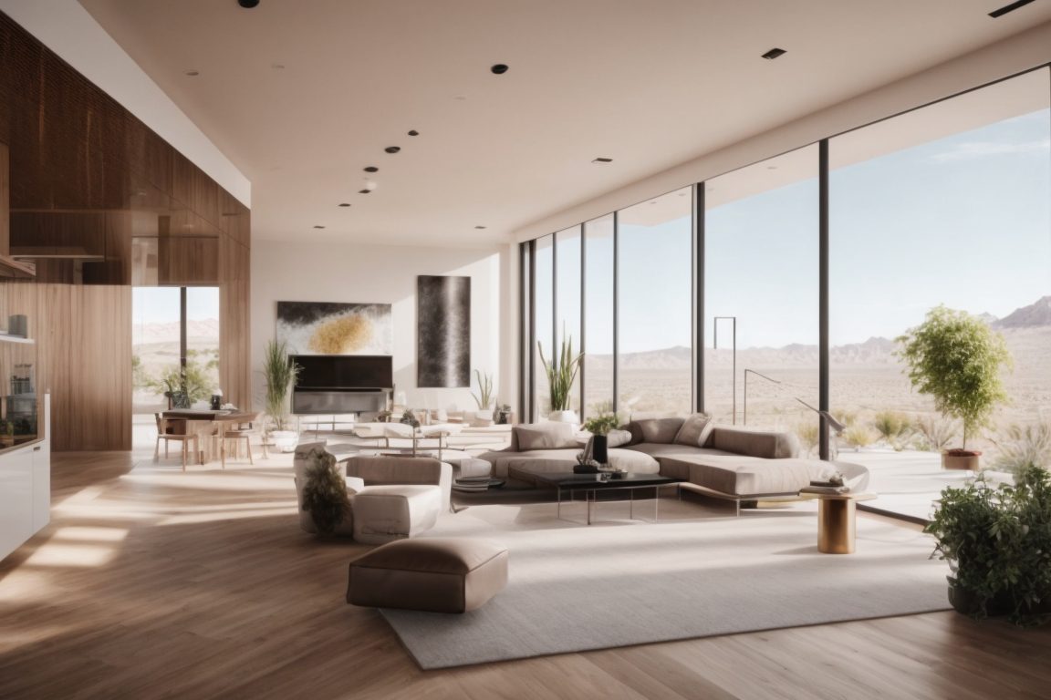 modern Las Vegas home interior with energy-efficient window film