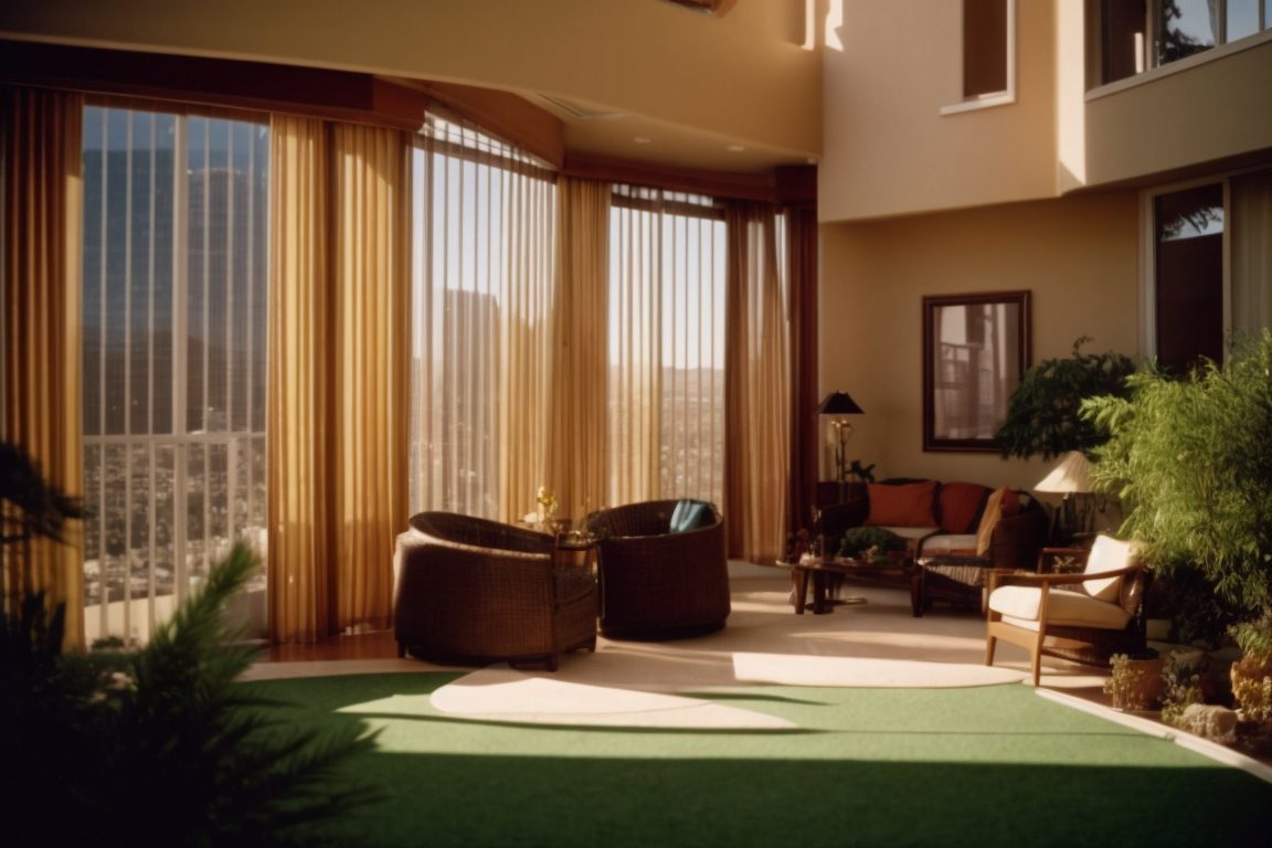 Las Vegas home with window film, sunlight filtering through