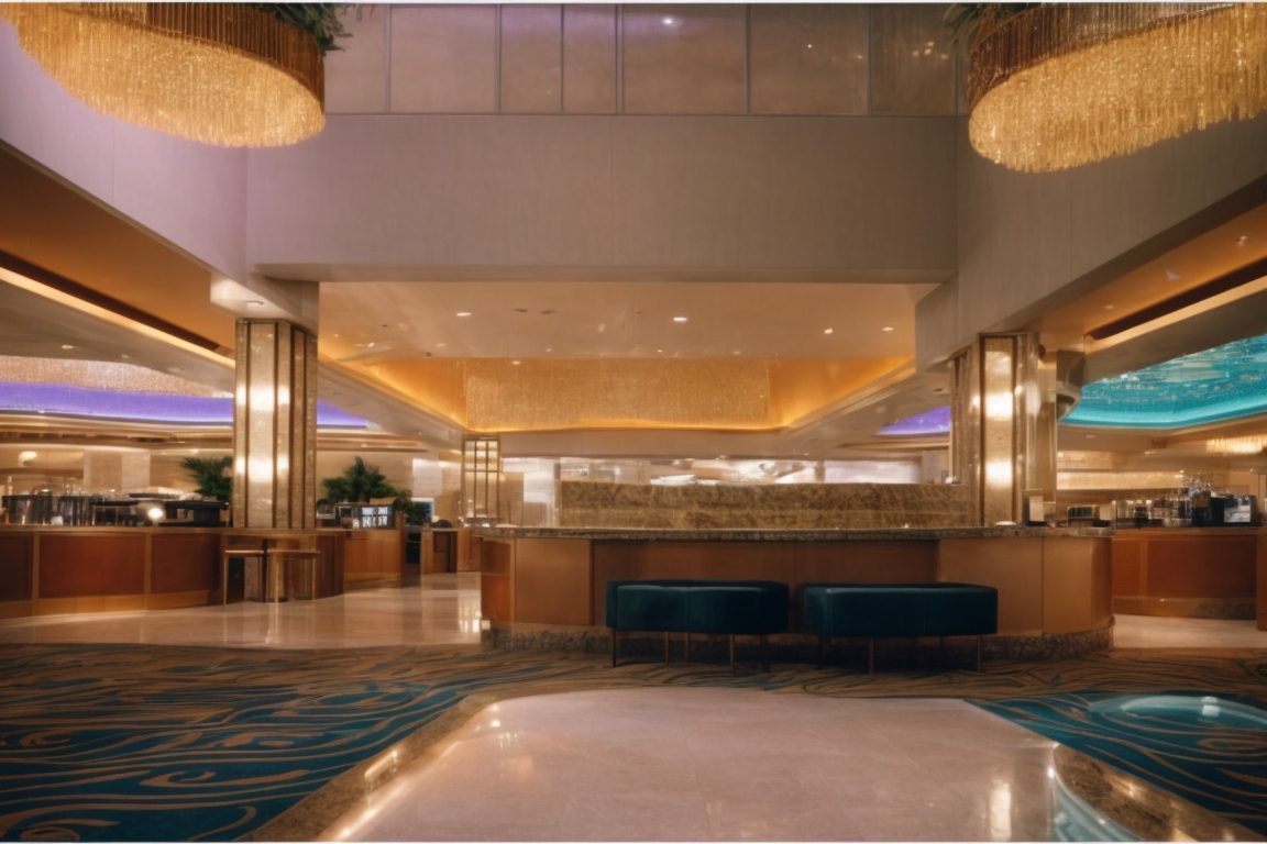 Las Vegas hotel interior with spectrally selective window film
