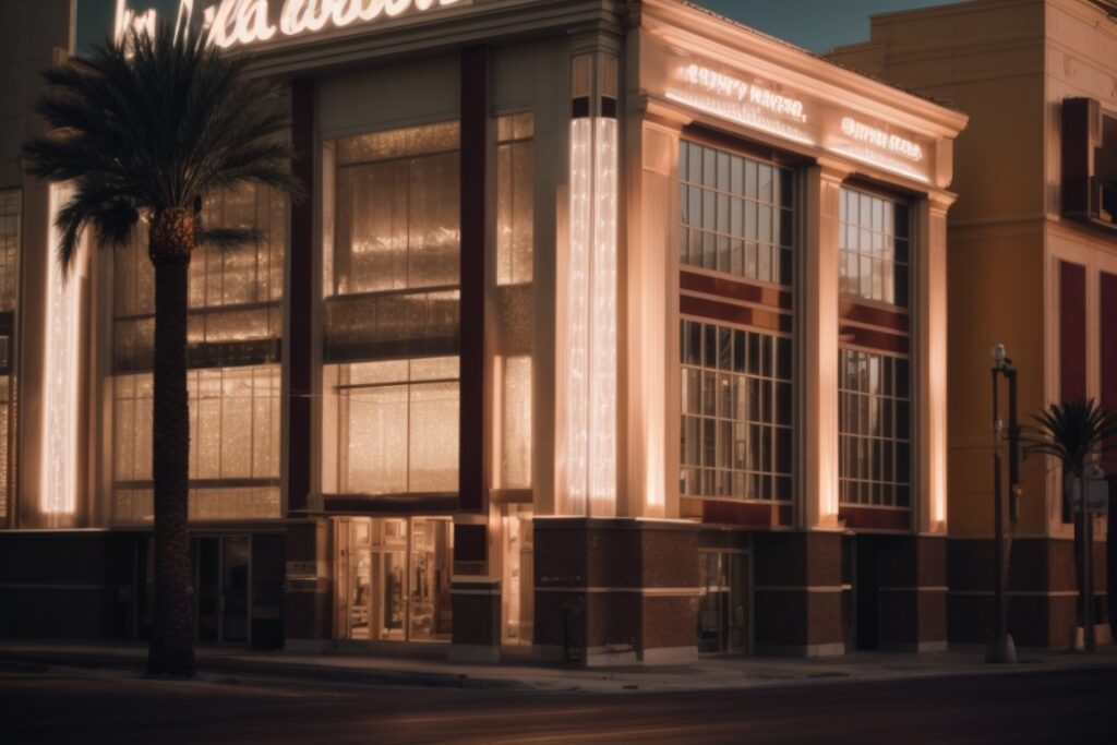 Historical Las Vegas building with UV window films